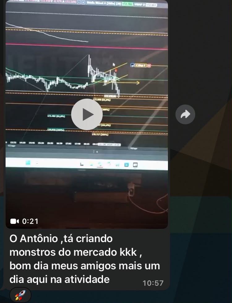 Print de mensagem com gráfico compartilhado por aluno